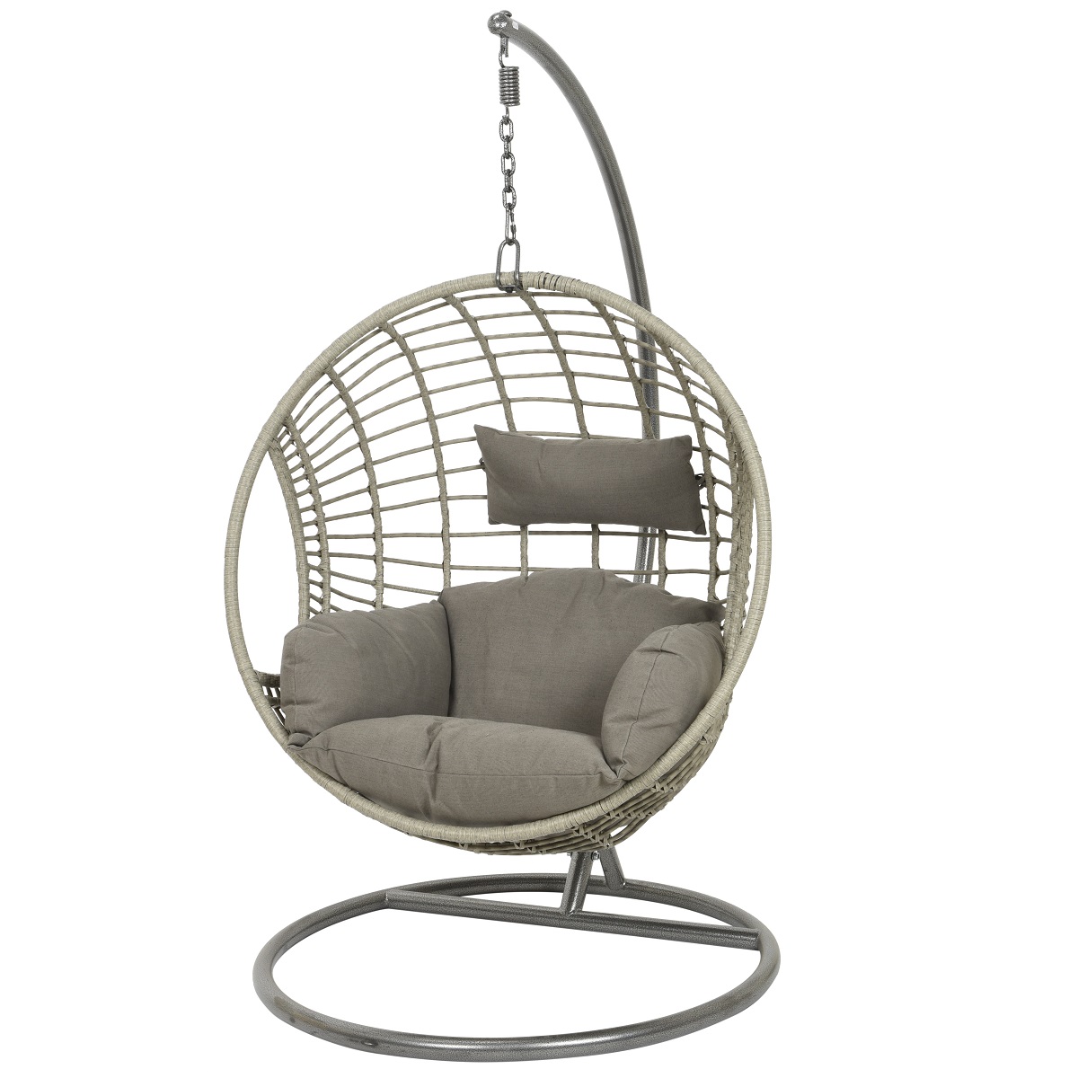 Kaemingk London Single Grey Wicker Egg Chair (incl Cushions) | Local Delivery Only